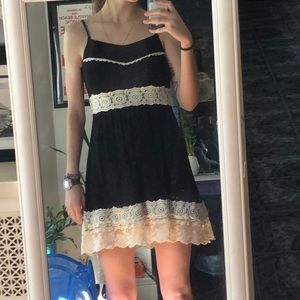 black w/ off white lace dress